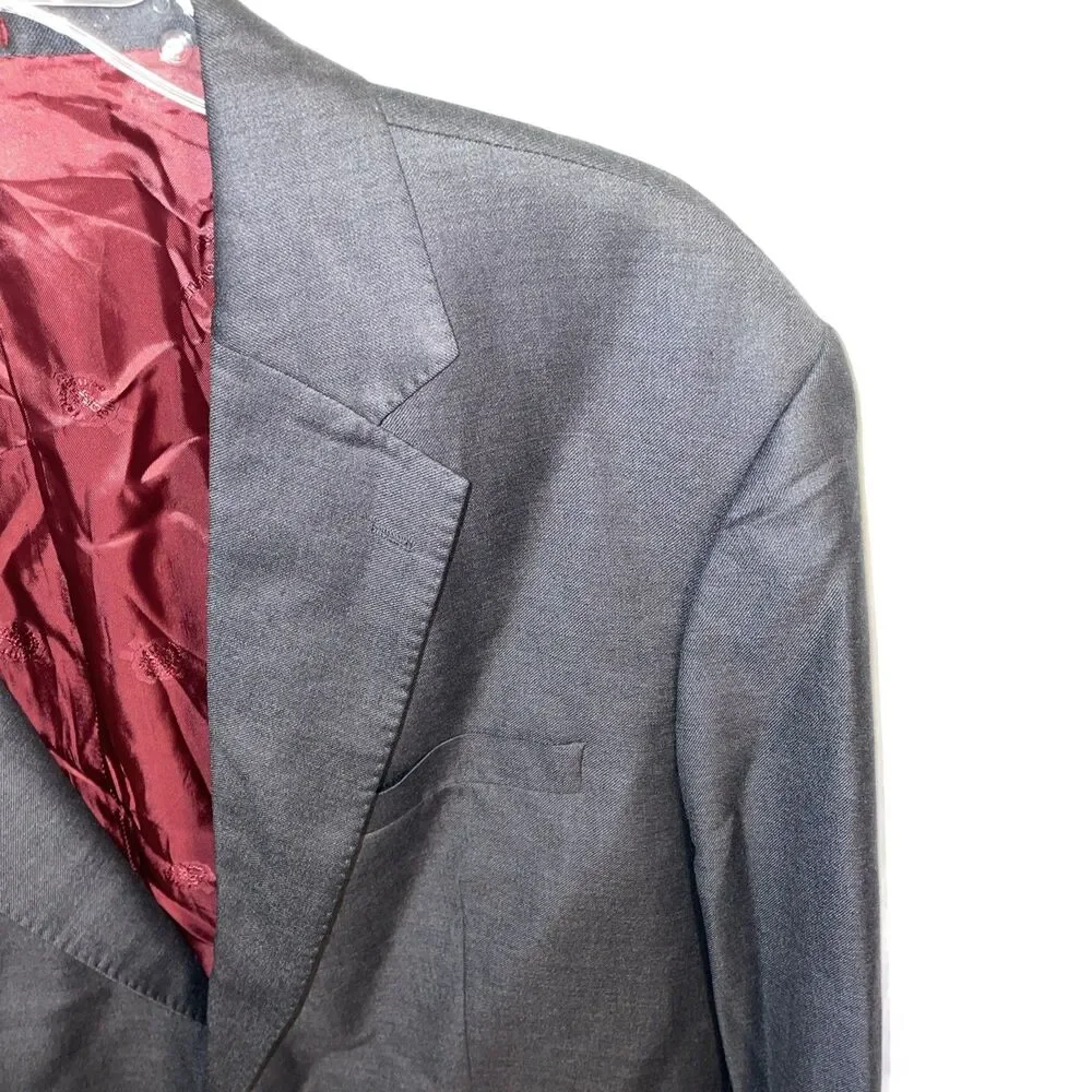 Ermenegildo Zegna Men’s Dress Blazer Size 49R Charcoal Gray Wool Business Formal